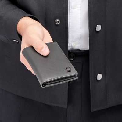 Card holder with flap Double B Saffiano Grey - 7