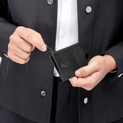 Card holder zip Double B Saffiano Black - 6