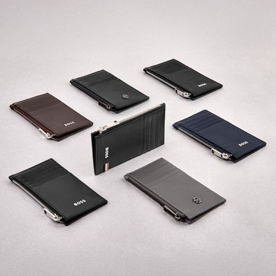 Card holder zip Double B Saffiano Black - 7