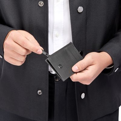 Card holder zip Double B Saffiano Grey - 6