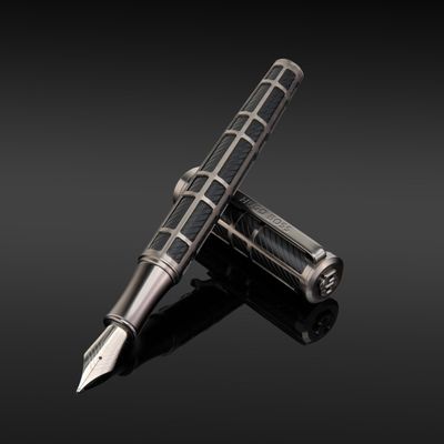 Fountain pen Frame Grid Black & Gun - 12