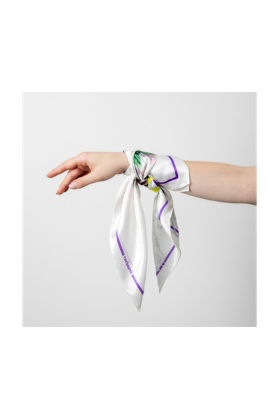 Silk scarf Madeleine White - 2