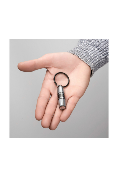 Key ring Bold Stripe Chrome & Gun - 3