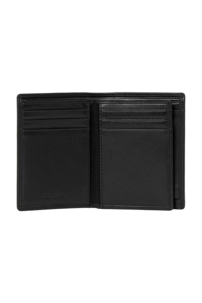 Card holder with flap Button Black - 3