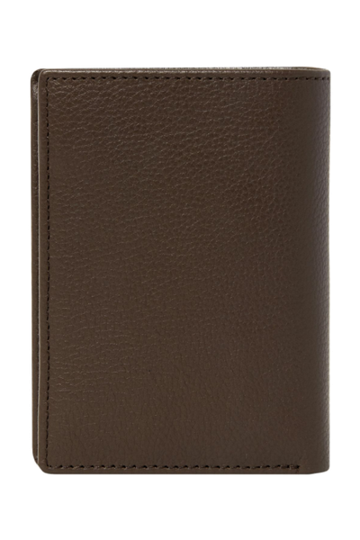 Card holder with flap Button Brown - 5