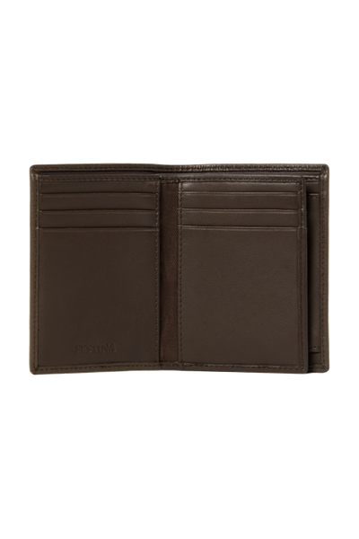 Card holder with flap Button Brown - 3