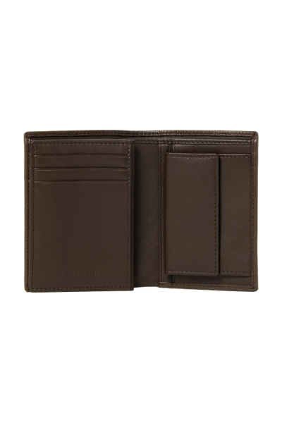 Card holder with flap Button Brown - 4