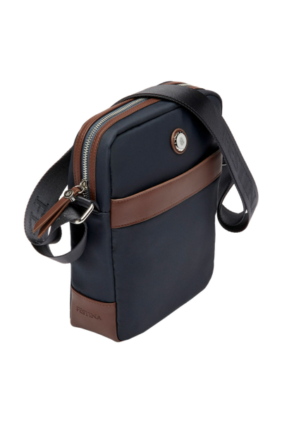 Reporter bag Button Navy & Brown - 5