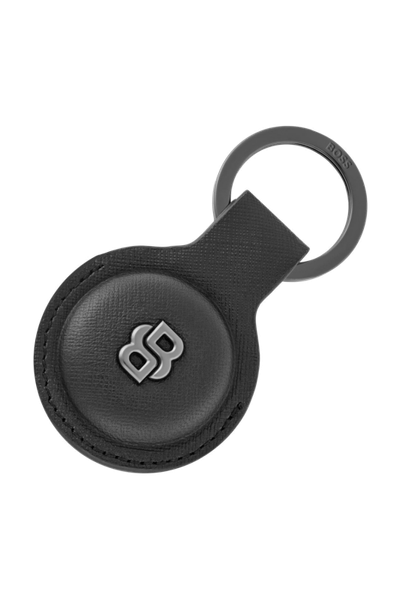 Key ring with AirTag holder Double B Saffiano Black - 1