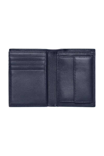 Card holder with flap and money pocket Classic Grained Navy - 3