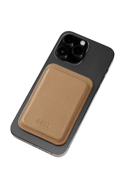 Card holder with Magnet Mobile Classic Grained Camel - 3
