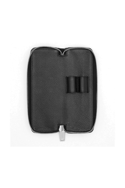 Zipped double pen case Classic Grained Black - 3