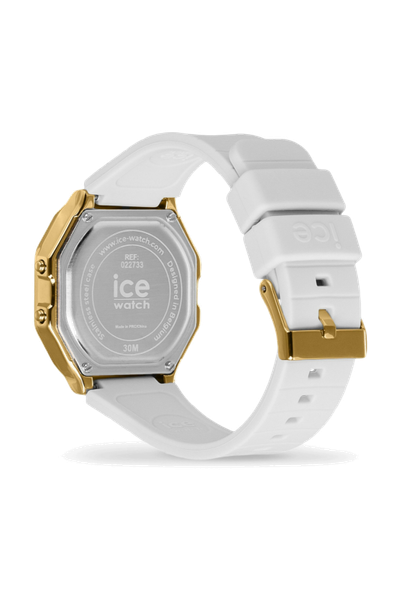 ICE digit retro-Metal gold mirror-White -Small - 4