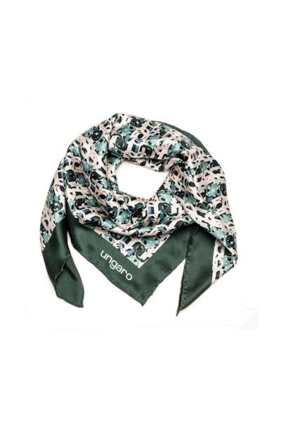 Hedvábný šátek Umberta Dark Green - 3