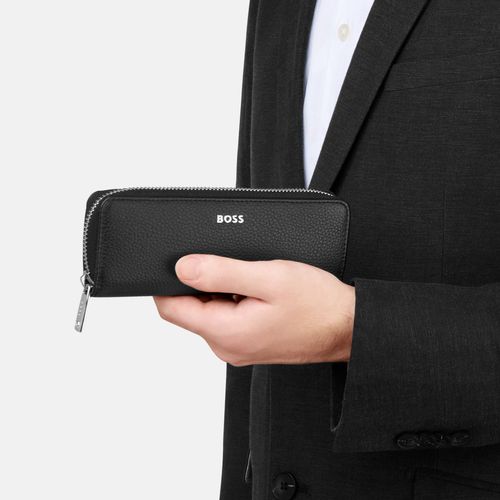 Zipped double pen case Classic Grained Black - 6