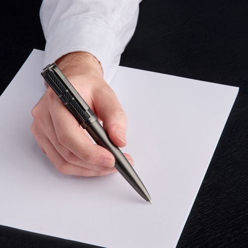 Ballpoint pen Frame Grid Black & Gun - 7