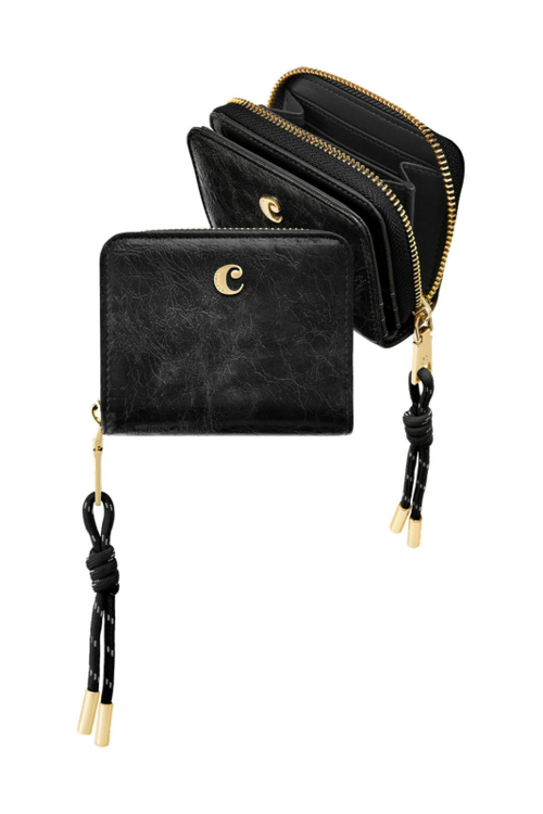 Card wallet with flap Philomène Black - 1