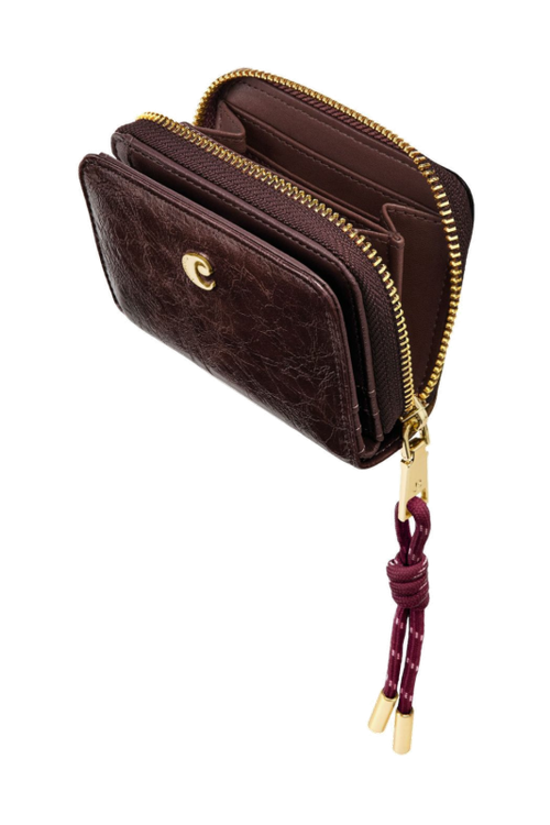 Card wallet with flap Philomène Burgundy - 4