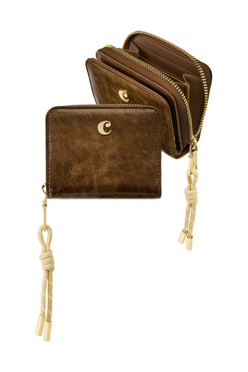 Card wallet with flap Philomène Camel - 1