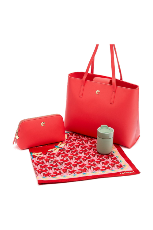 Set Cacharel (bracelet, flask, scarf, cosmetic bag & lady bag)