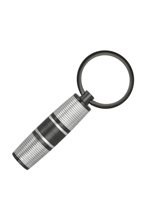 Key ring Bold Stripe Chrome & Gun - 1
