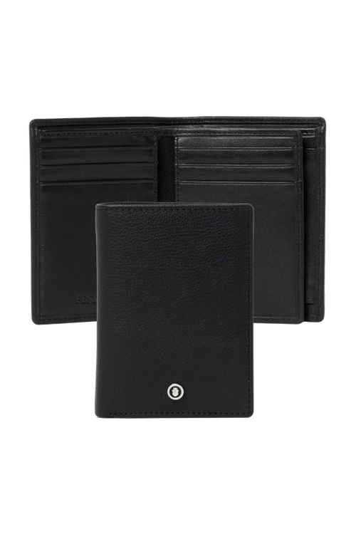 Card holder with flap Button Black - 1