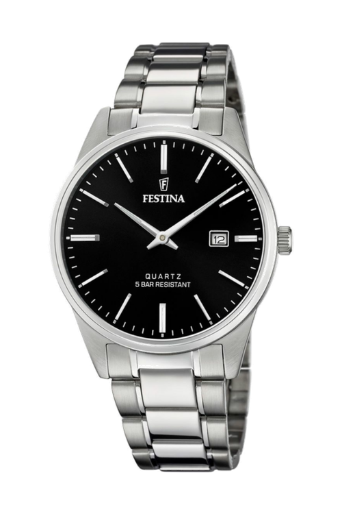 Festina Men'S Black Classics Stainless Steel Watch Bracelet
