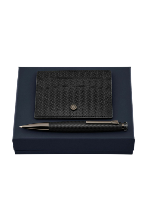 Set Interlace Black (ballpoint pen & card holder) - 1