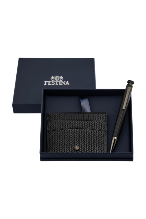 Set Interlace Black (ballpoint pen & card holder) - 2