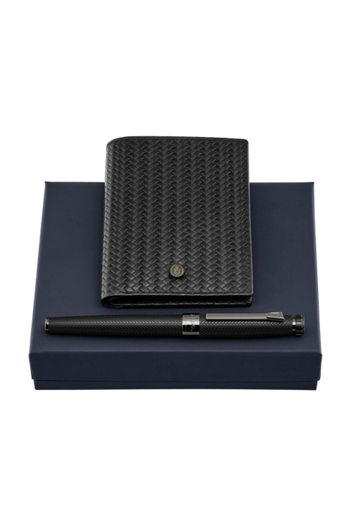 Set Interlace Black (fountain pen & card holder) - 1
