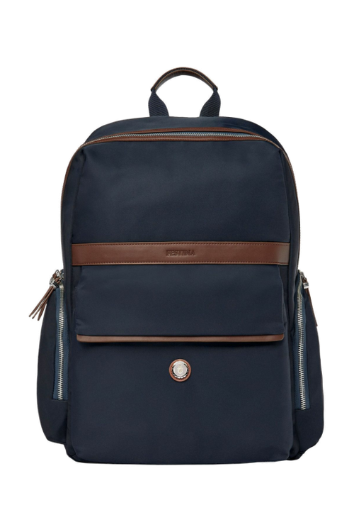 Backpack Button Navy & Brown - 1