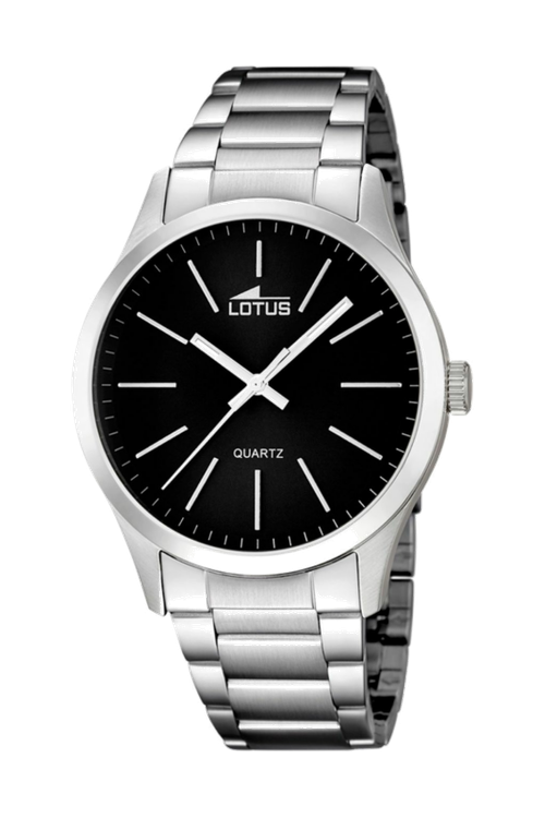 Lotus men's black minimalist stainless steel watch bracelet 