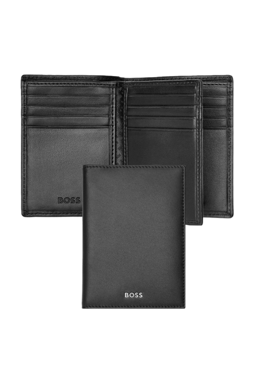 Card holder trifold Classic Smooth Black - 1