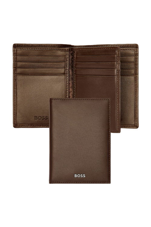 Trifold card holder Classic Smooth Brown - 1