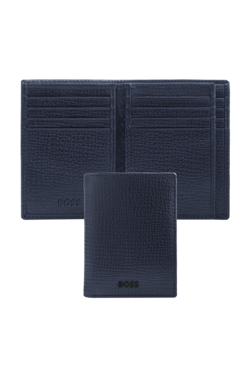 Card holder with flap Grid Navy - 1