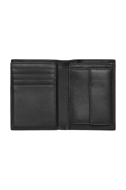 Card holder with flap and money pocket Classic Smooth Black - 2