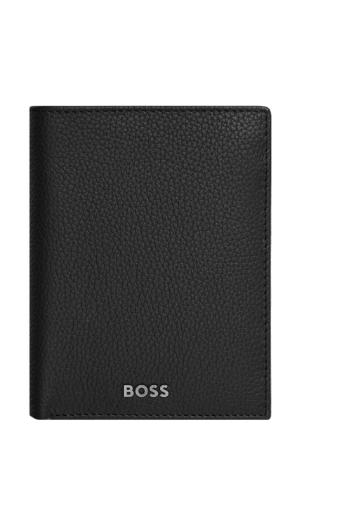 Card holder with flap and money pocket Classic Grained Black - 2