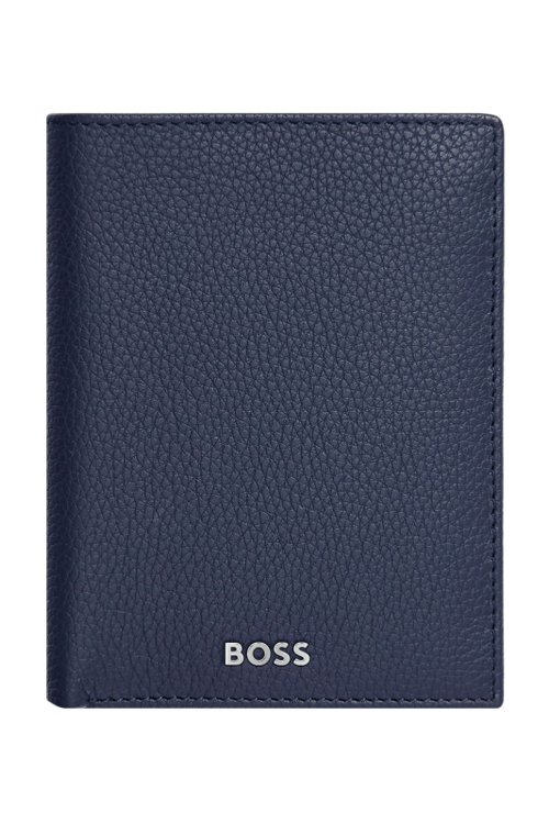 Card holder with flap and money pocket Classic Grained Navy - 2