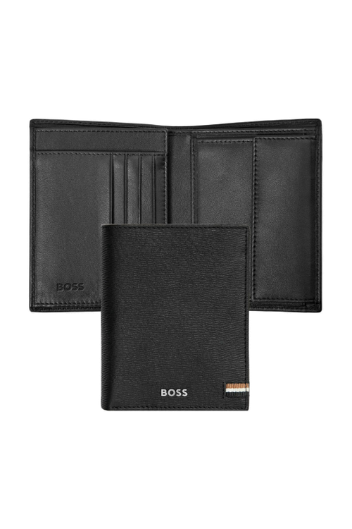 Card holder with flap and money pocket Iconic Black - 1