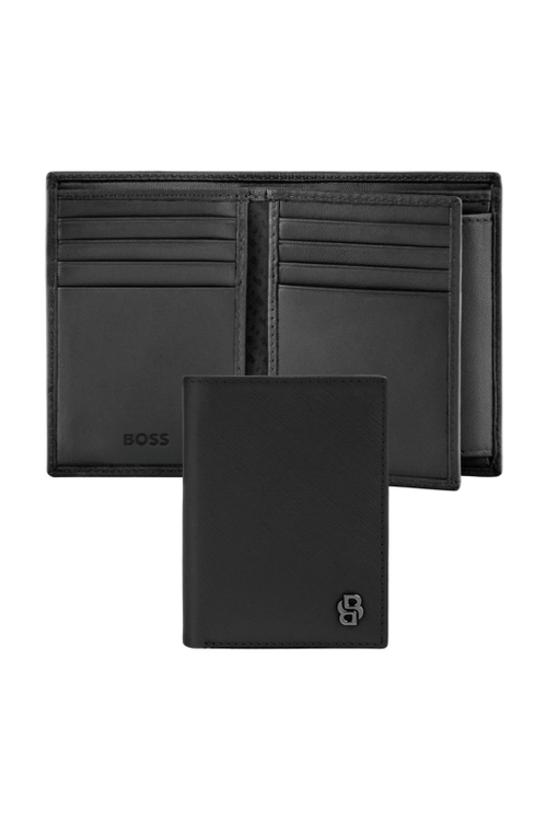 Card holder with flap and money pocket Double B Saffiano Black - 1