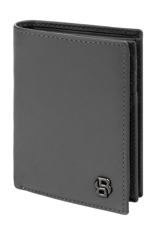 Card holder with flap and money pocket Double B Saffiano Grey - 5