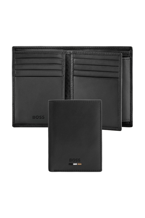 Card holder with flap and money pocket Emblematic Black - 1