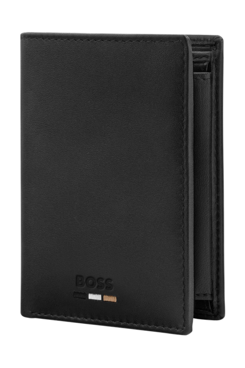 Card holder with flap and money pocket Emblematic Black - 5