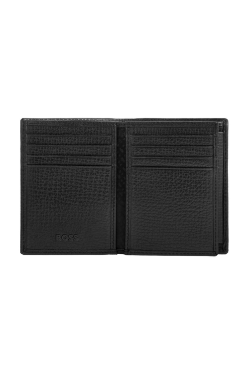 Card holder with flap and money pocket Grid Black - 3