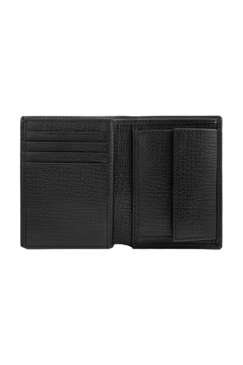 Card holder with flap and money pocket Grid Black - 4