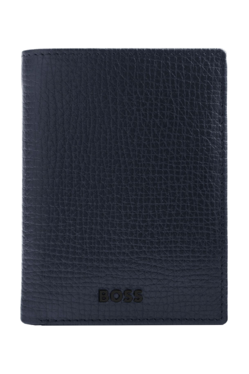 Card holder with flap and money pocket Grid Navy - 2