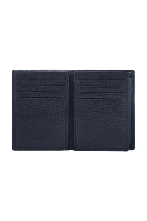 Card holder with flap and money pocket Grid Navy - 3