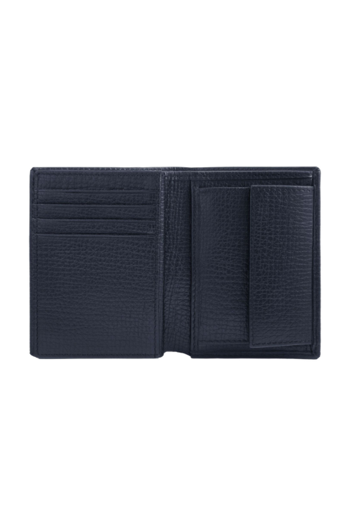 Card holder with flap and money pocket Grid Navy - 4