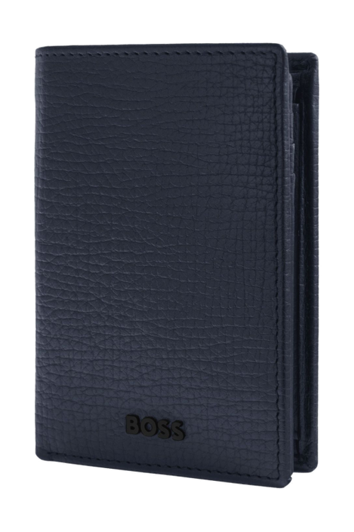 Card holder with flap and money pocket Grid Navy - 5