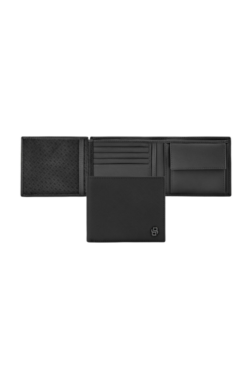 Money wallet with flap Double B Saffiano Black - 1